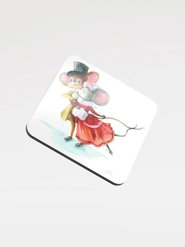 Warm Winter Embrace Coaster | Eco-Friendly MDF & Cork | 3.74