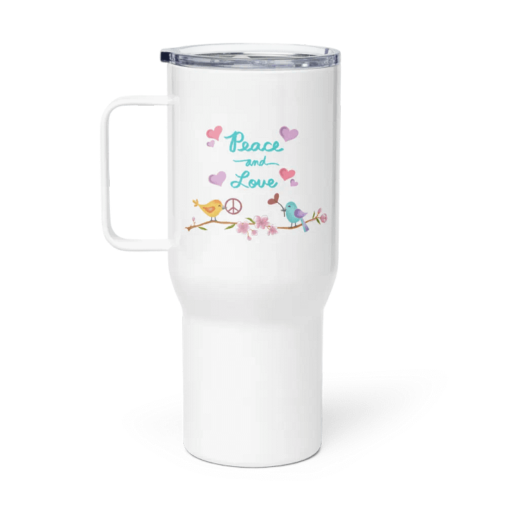 Peace and Love Travel Mug with Handle product image (1)