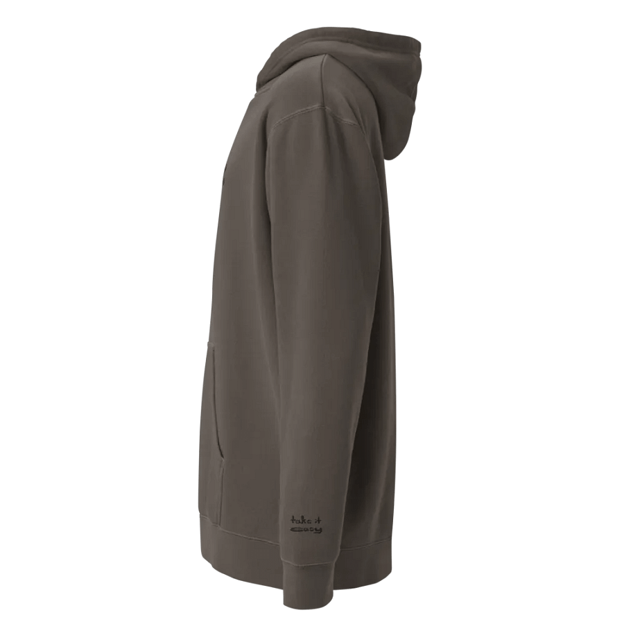 Charcoal Embroidered 'Slow Down' Pigment-Dyed Hoodie product image (8)