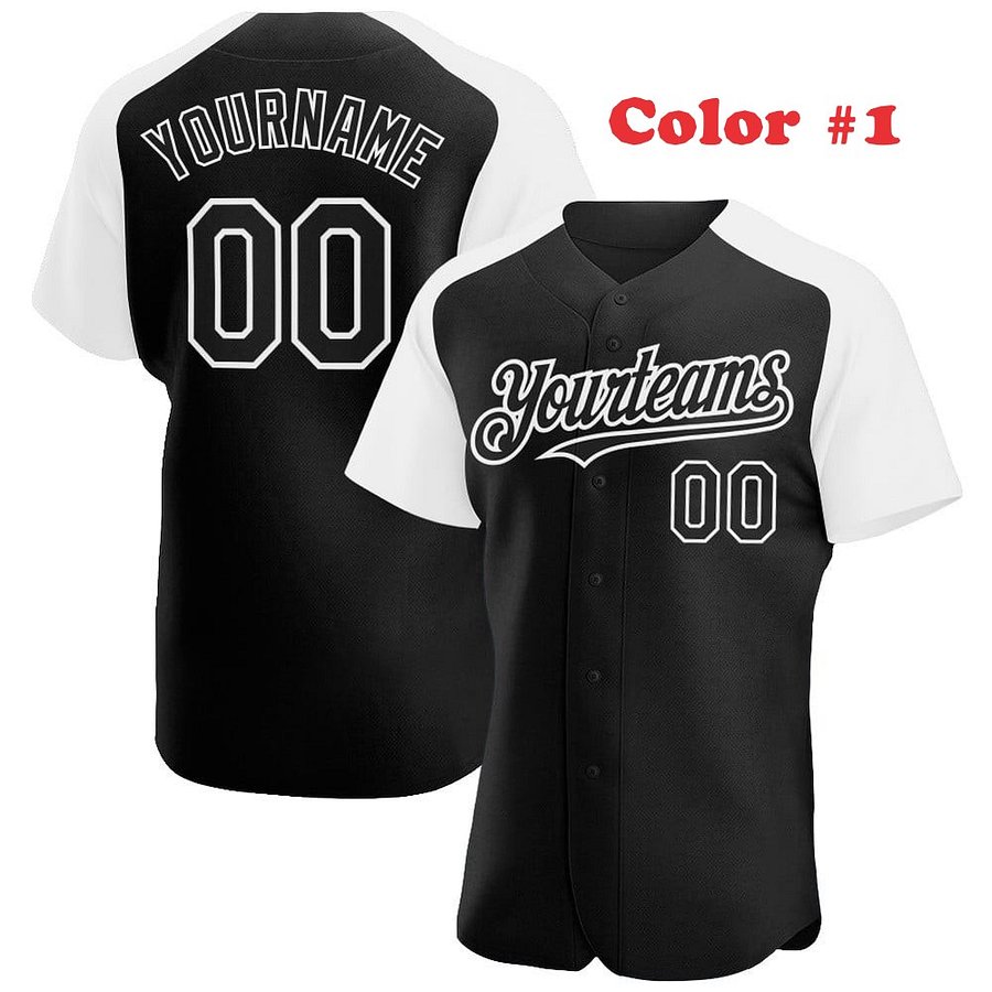 Authentic Baseball Jersey, Custom Baseball Jersey, Personalized Sport Jersey, Straight Lines 2 Colors Body and Sleeve product image (4)