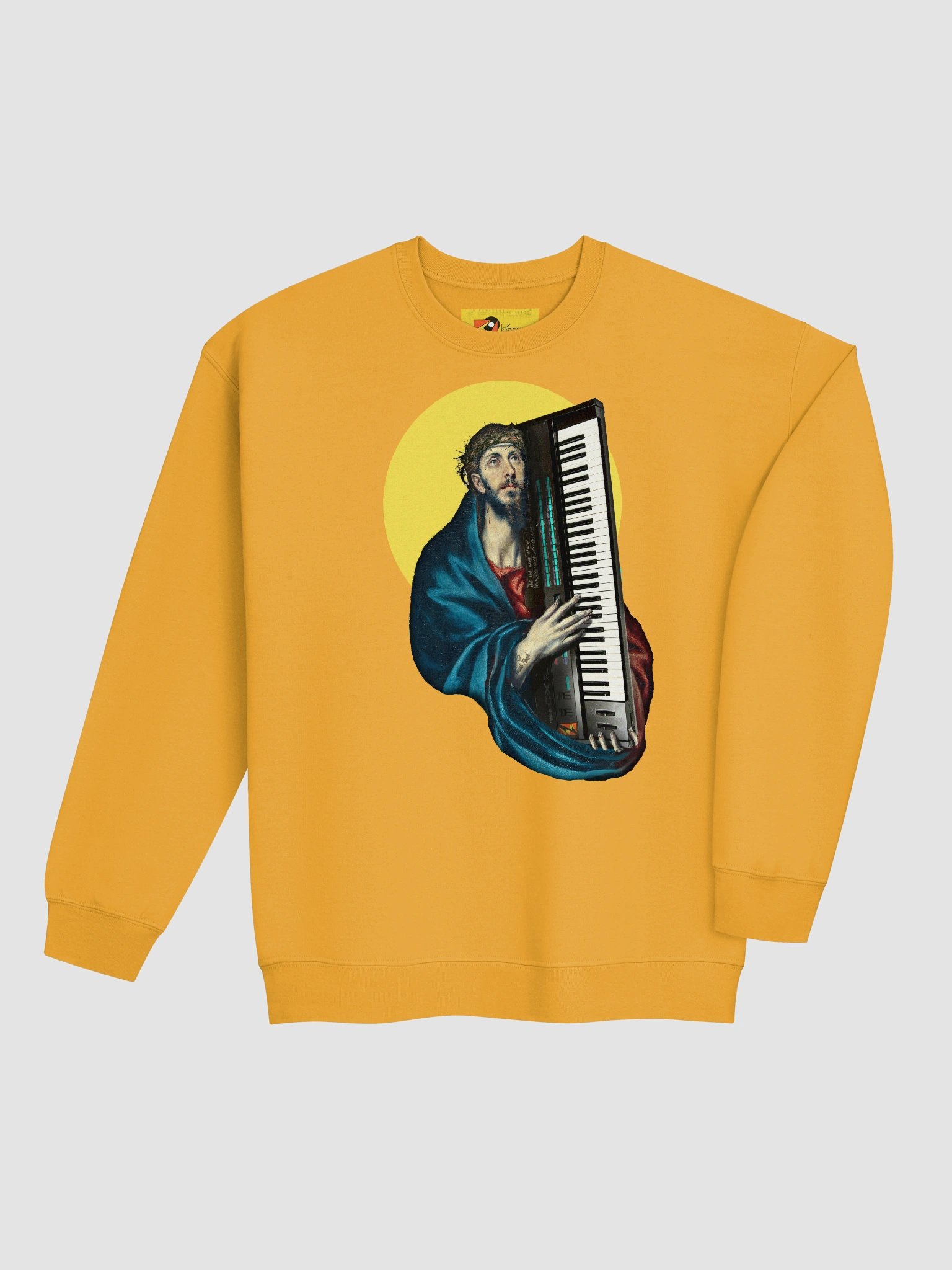 Christ Carrying the DX7 by Frank Fonik (Yamaha DX7), Techno EDM Classic Crewneck Sweatshirt product image (18)