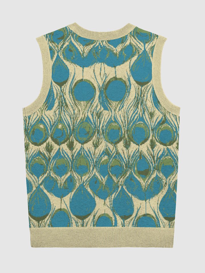 Peacock Feathers Knitted V-Neck Vest (Exclusive) product image (6)