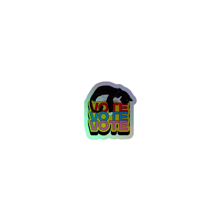 Vote Cat Slumbering Holographic Sticker product image (1)