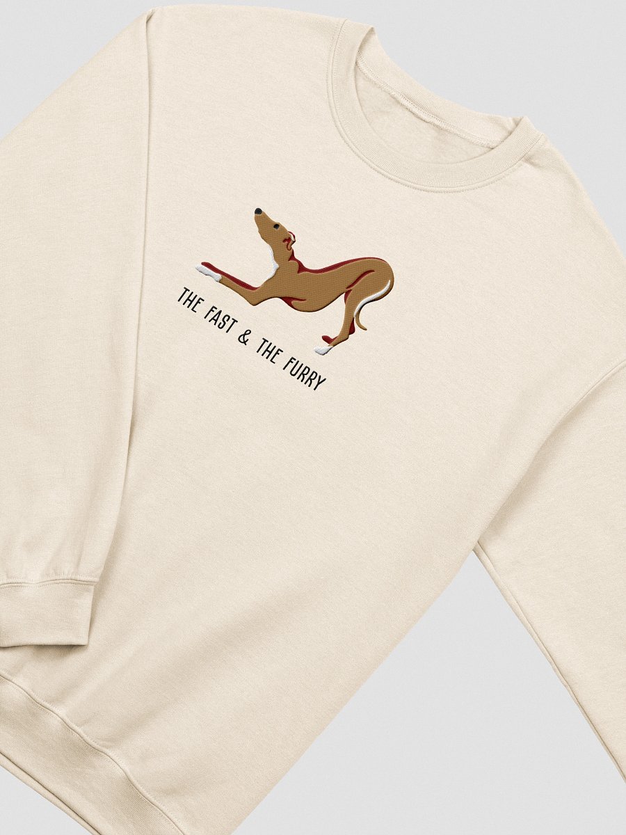 The Fast & the Furry Sweatshirt (Embroidered) of an Italian Greyhound(Brown) product image (18)