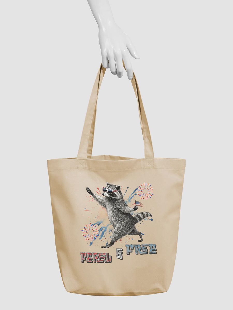 Feral And Free Patriotic Raccoon Tote Bag product image (6)