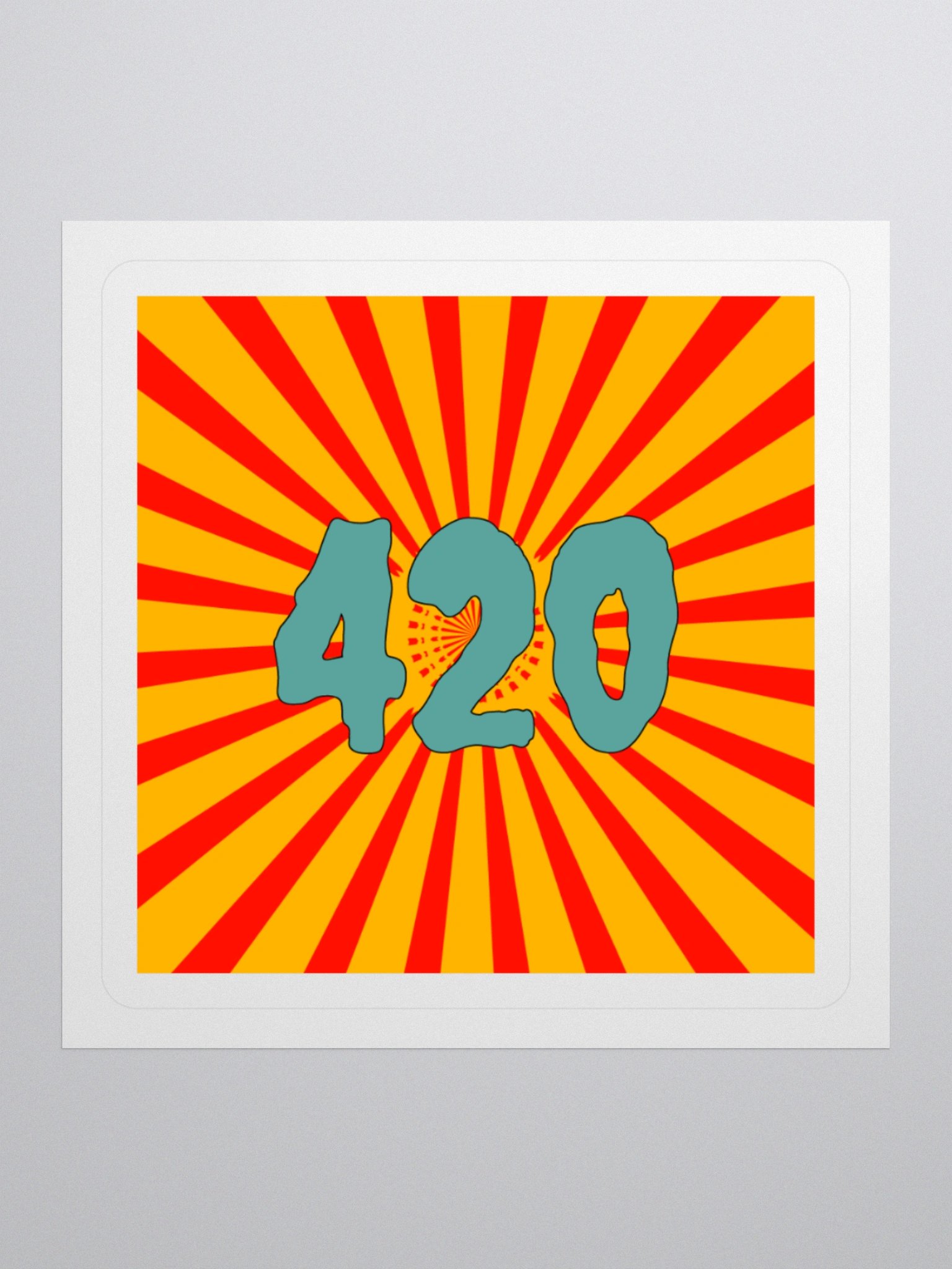 420 Cannabis Circus Stripes Sticker, Creepy Carnival Summertime Stoner Sideshow Art, Blue Gold Red Weird Weed Clown Lover Odd Gift product image (3)