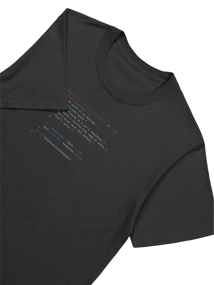 Developer Excuse Javascript Embroidered T-Shirt - Dark product image (13)