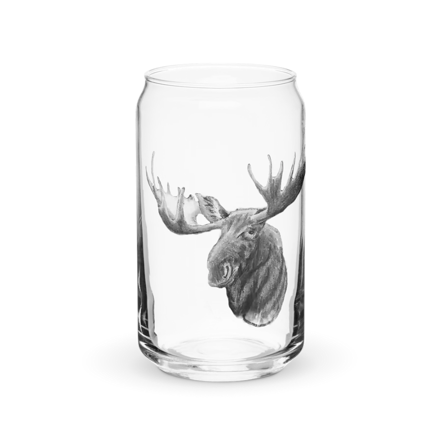 Moose Drawing Glass Can Cup product image (2)