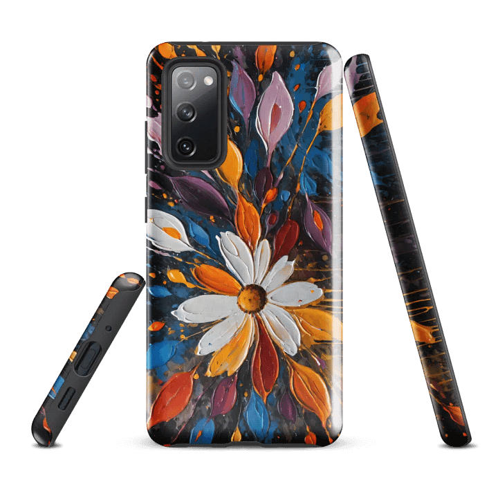 Tough Phone Case for Samsung® - Palette Knife Oil Painting of Colorful Abstract Flowers product image (1)