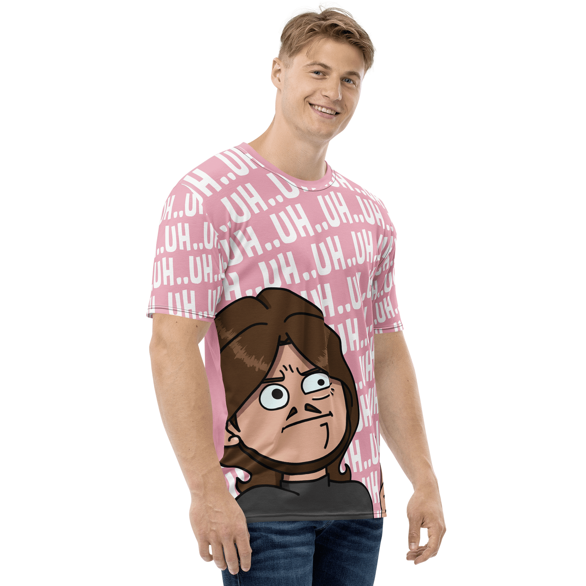 Uh..Uh..Uh All Over Print T-Shirt | Pink product image (3)
