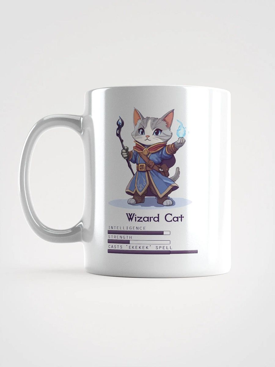RPG Wizard Cat white ceramic mug 11oz 15oz 20oz for gamers and cat lovers product image (16)
