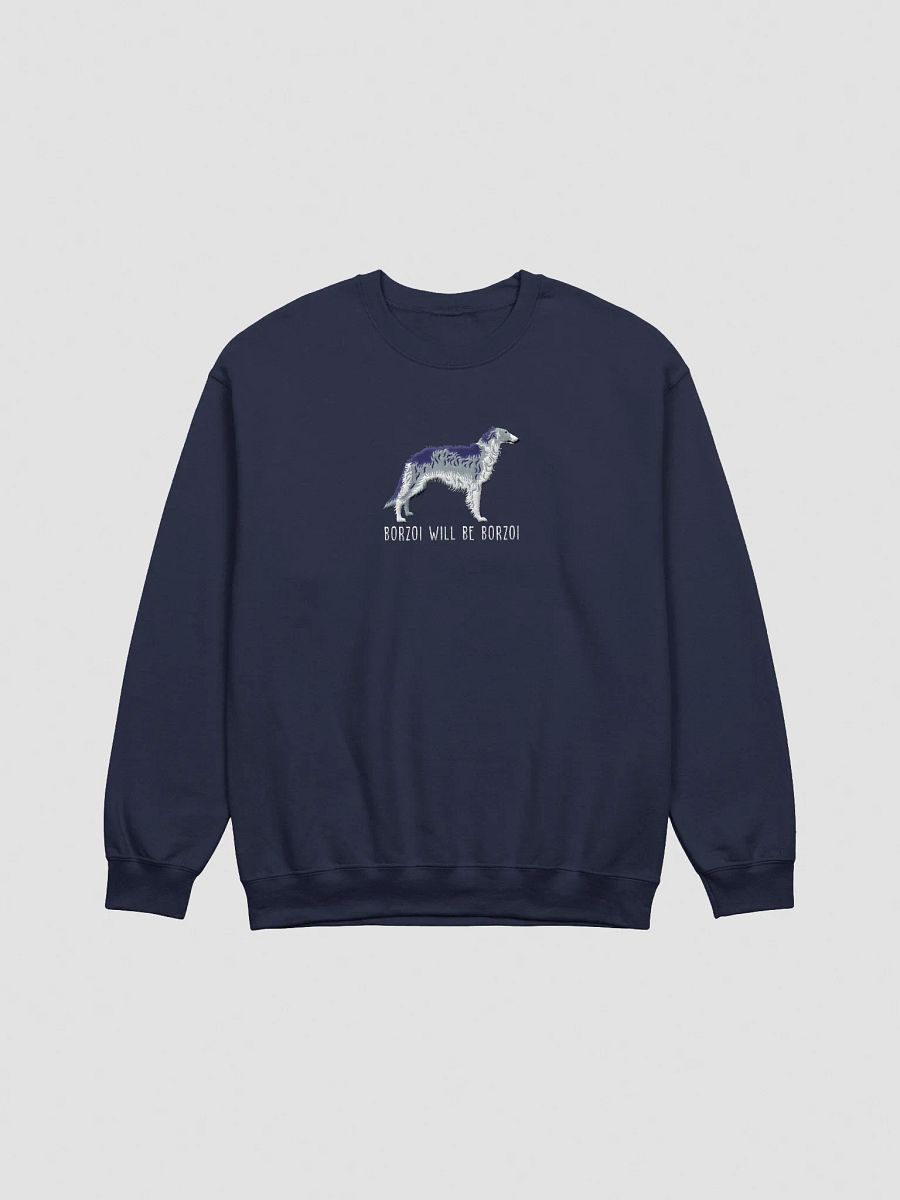 Borzoi Will Be Borzoi Sweatshirt (Embroidered) of a Borzoi(Blue) product image (4)