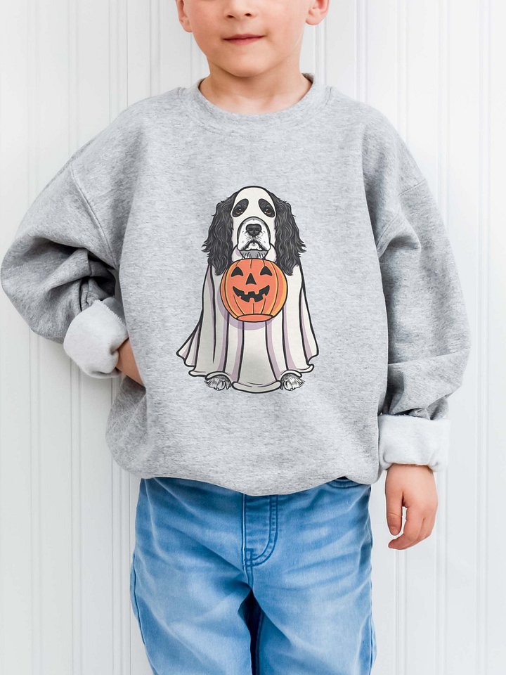 Halloween English Cocker Spaniel(Black & White) Youth Sweatshirt product image (1)