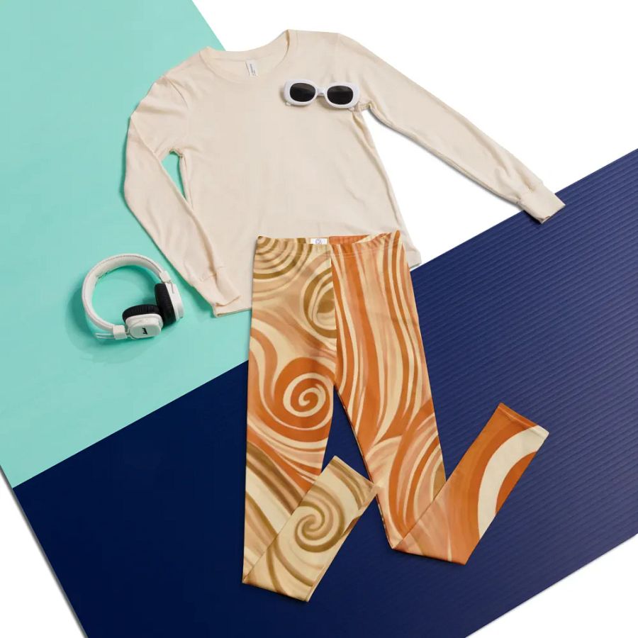 Funky Latte Liquid Tie-Dye Youth Leggings product image (5)