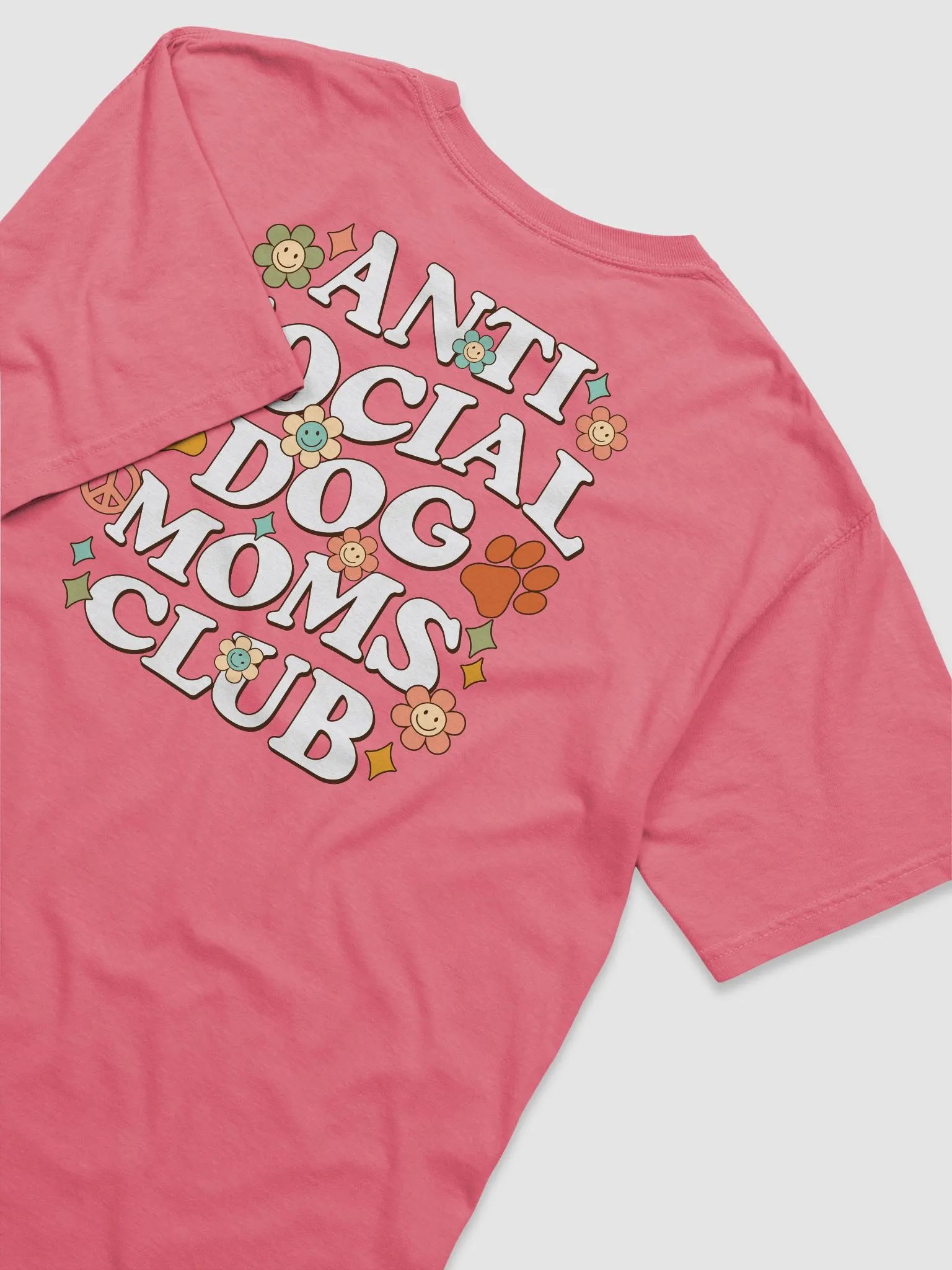Anti Social Dog Moms Club Retro T-Shirt | Funny Introvert T-Shirt for Dog Moms product image (26)