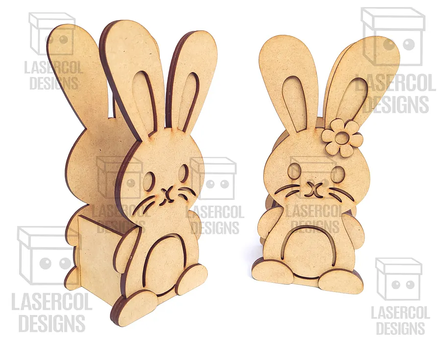 Easter Bunny Basket Set 4 (4 Styles, 2 Sizes) - Laser Cut Files product image (6)