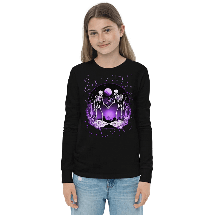 Cosmic Love Skeletons Kids Long Sleeve Tee product image (8)