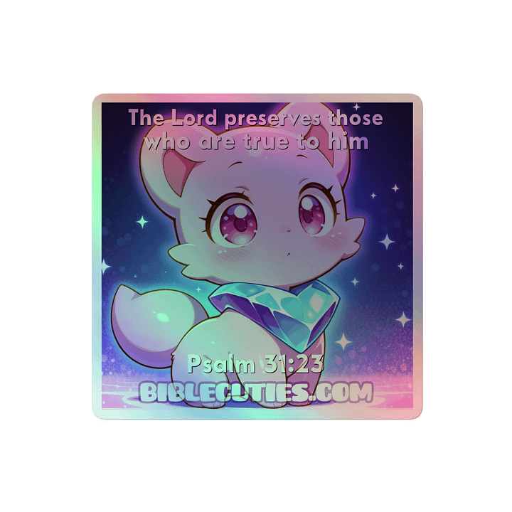 Bible Cuties Violet - The Lord preserves those who are true to him Holographic Sticker product image (2)