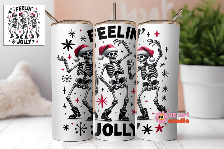 Feelin' Jolly Tumbler Wrap PNG product image (1)