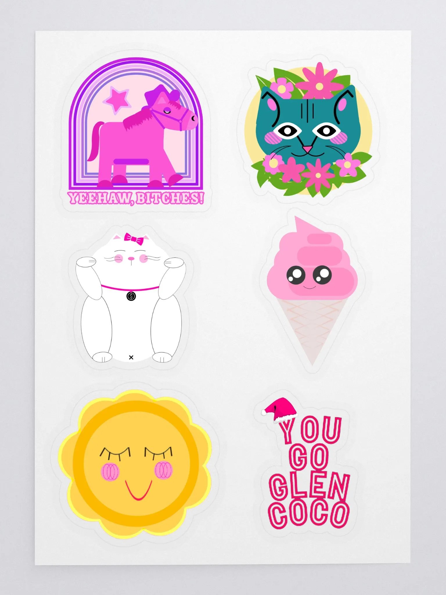 Cartoon Pink Sticker Fun product image (3)