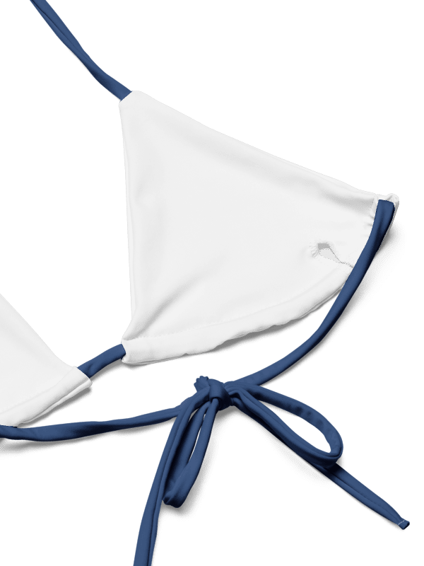 Blue Flowers Low Rise Cheeky String Bikini With White Bottoms product image (10)