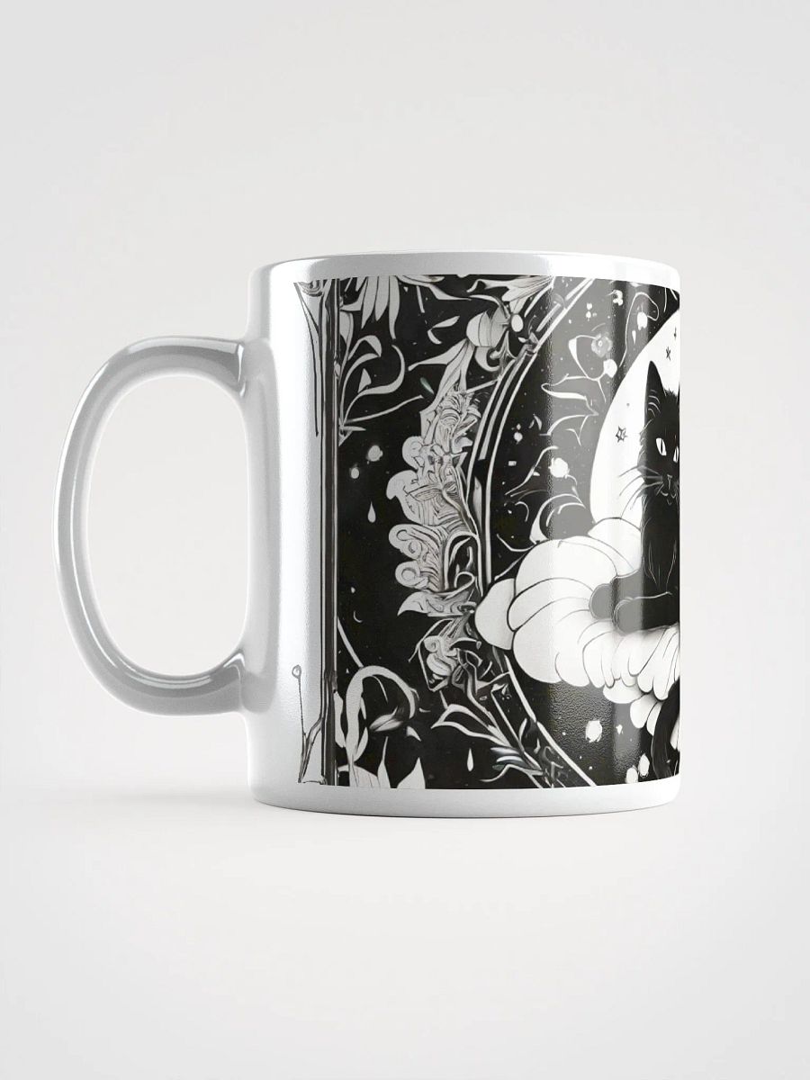 The Lord of the Clouds - Black Cat print on a Glossy White Mug product image (6)