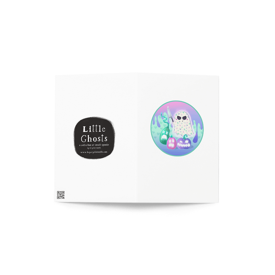 Pastel Little Ghost Pumpkin Carver - Greeting Card product image (5)