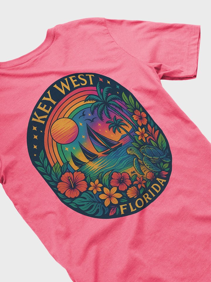 Key West Tropical T-Shirt Ultra Soft Tee with Ocean Scene product image (1)