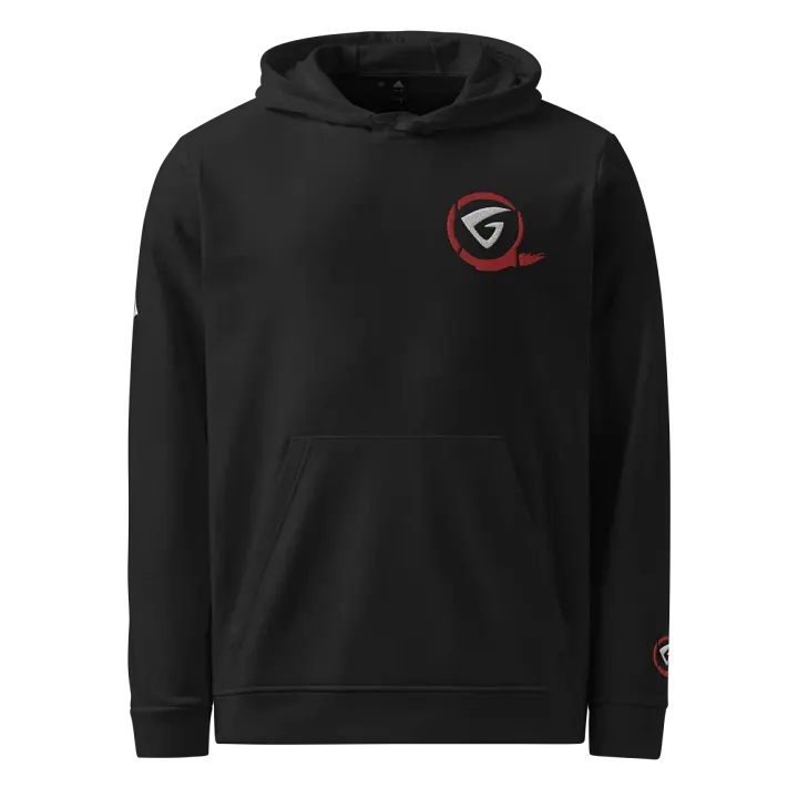 Red Brushstroke Hoodie, Artistic Logo Gift, Adidas Fleece Hoodie product image (1)
