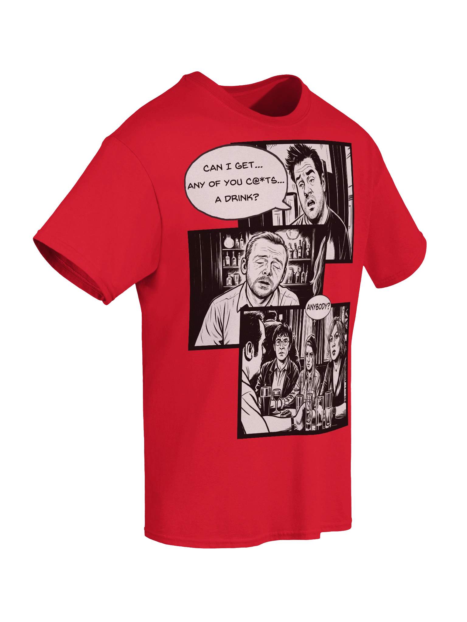 Shaun Of The Dead inspired Can I Get Any Of You A Drink Scene T-Shirt product image (56)