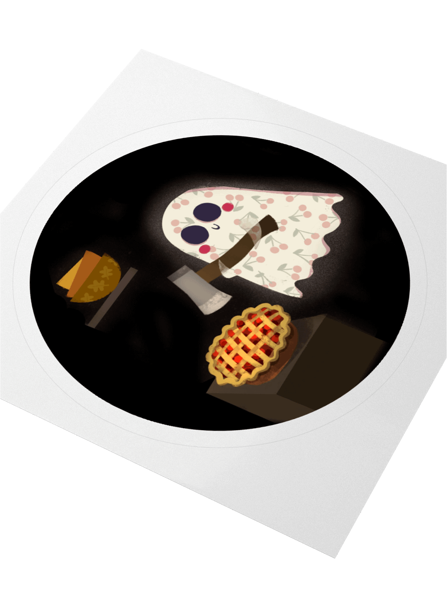 Little Ghost & the Cherry Pie - Vinyl Sticker product image (3)