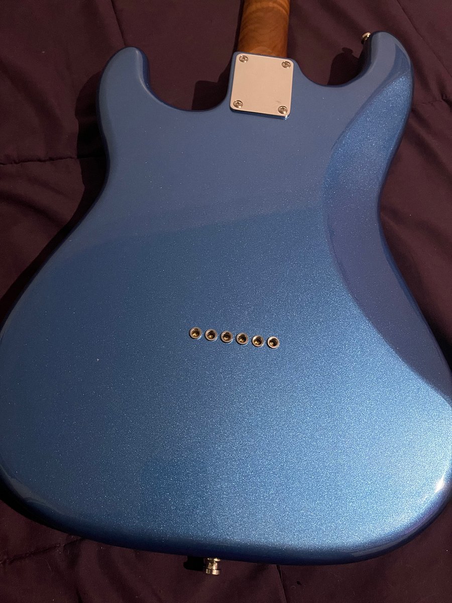 GD Guitars – Lake Placid Blue Hardtail Super S w/ GD Pickups Feral Fang Set product image (5)