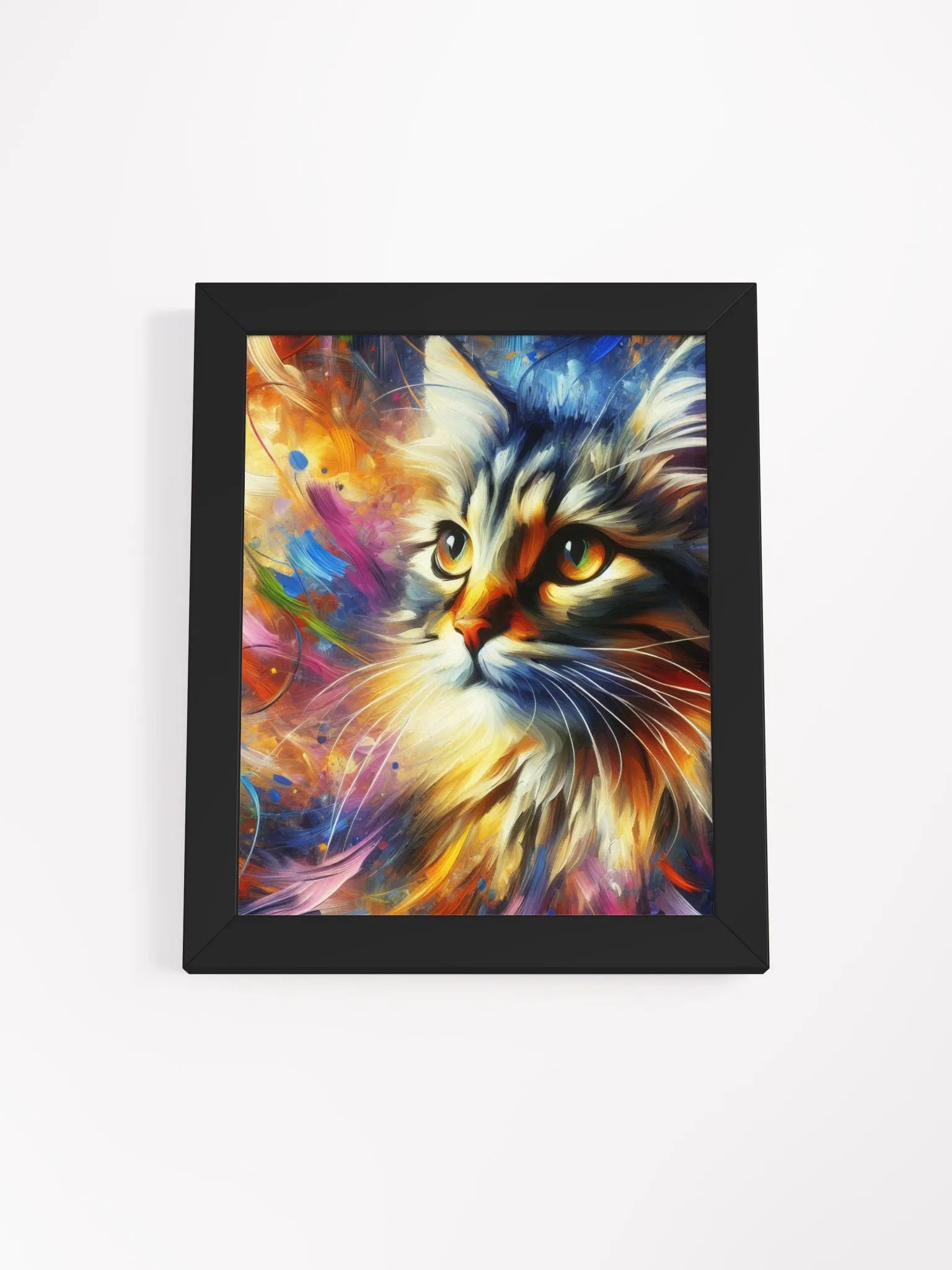 Beautiful Long Hair Tabby Cat Watercolor Art Print product image (2)