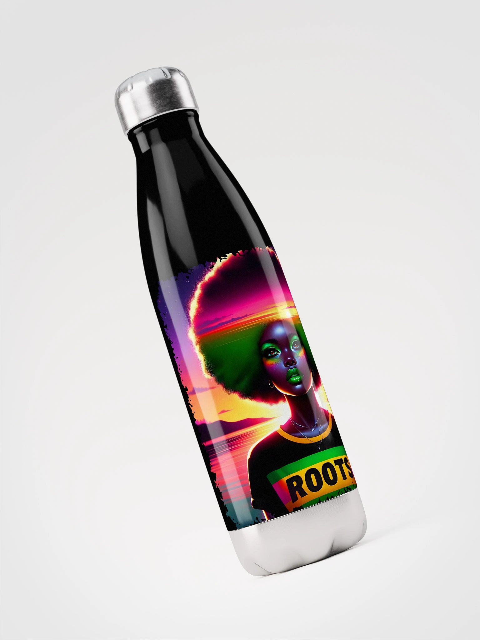 Neon Afro ROOTS Stainless Steel Water Bottle product image (5)