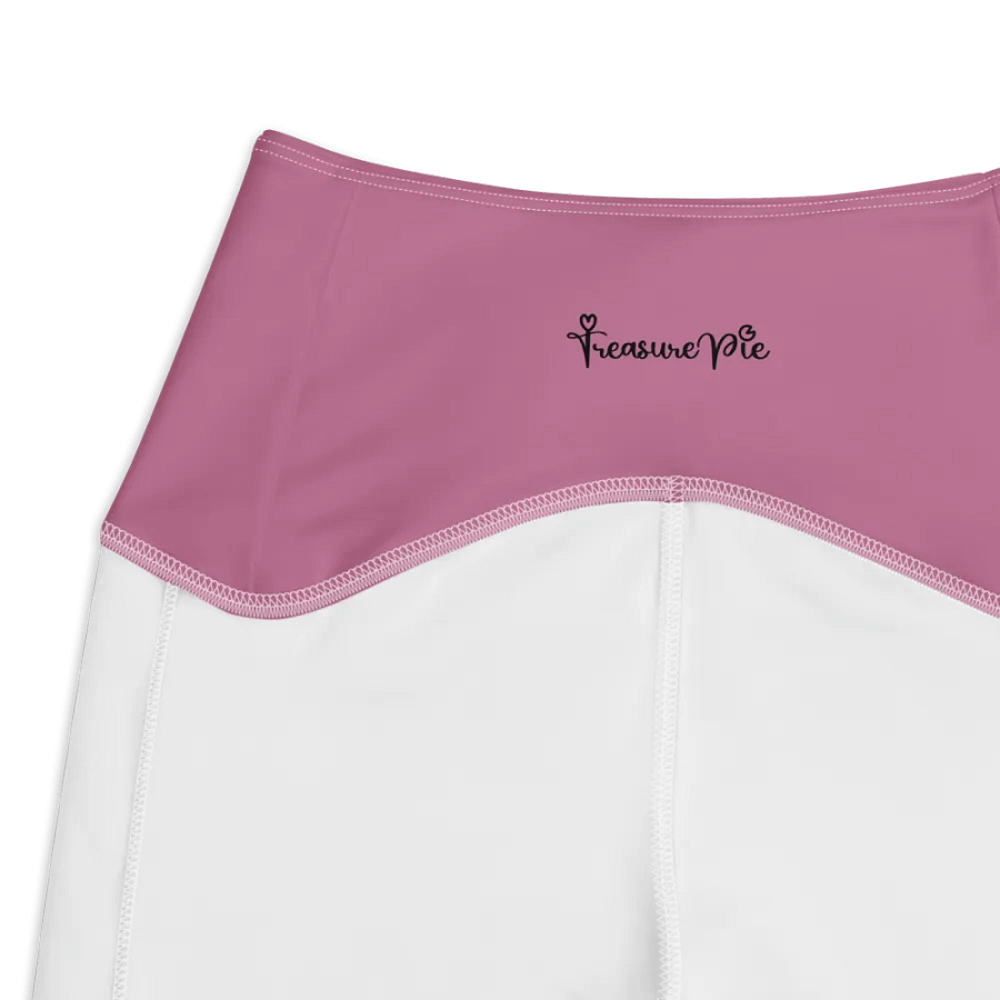 Plain Medium Dark Carnation Pink True Summer Women's High Waisted Premium Crossover Leggings with Pockets by Treasure Pie product image (4)