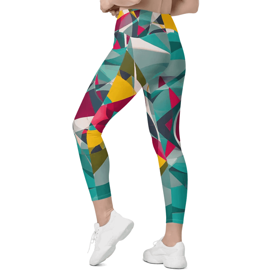 Abstract Lithographic Pattern Design Leggings with pockets - V9 product image (9)