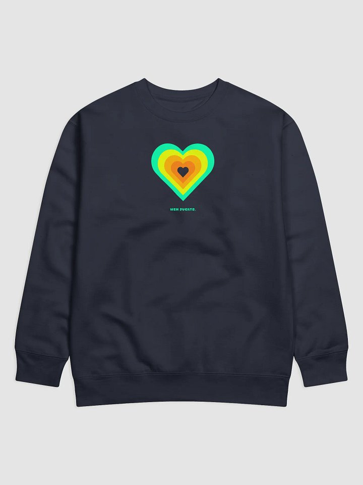 Cheaky heart Premium Sweatshirt "Wen juckts." - green orange product image (7)