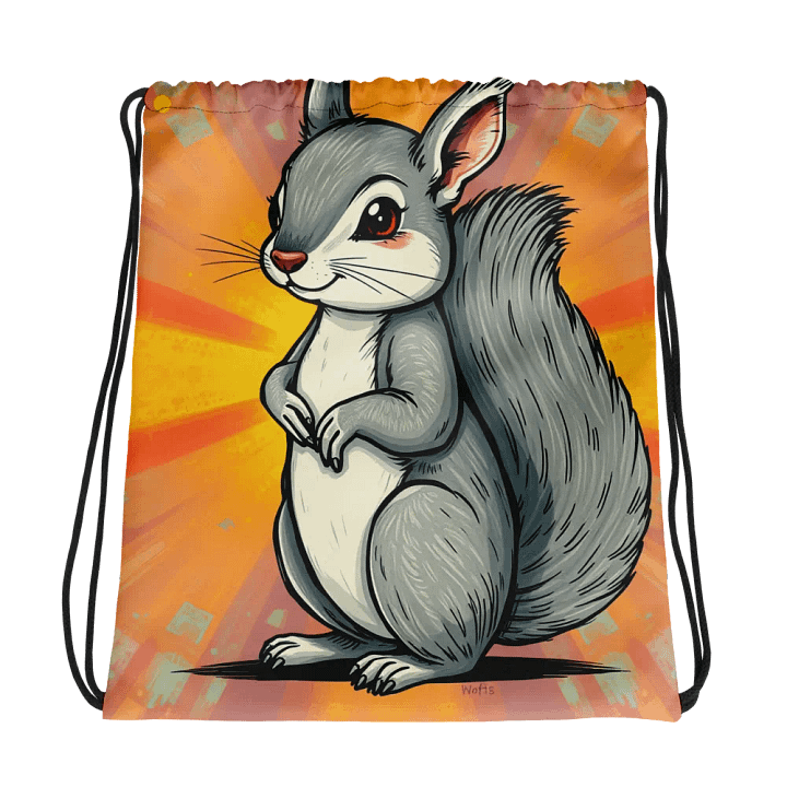 Whimsical Squirrel Adventure Drawstring Bag product image (1)