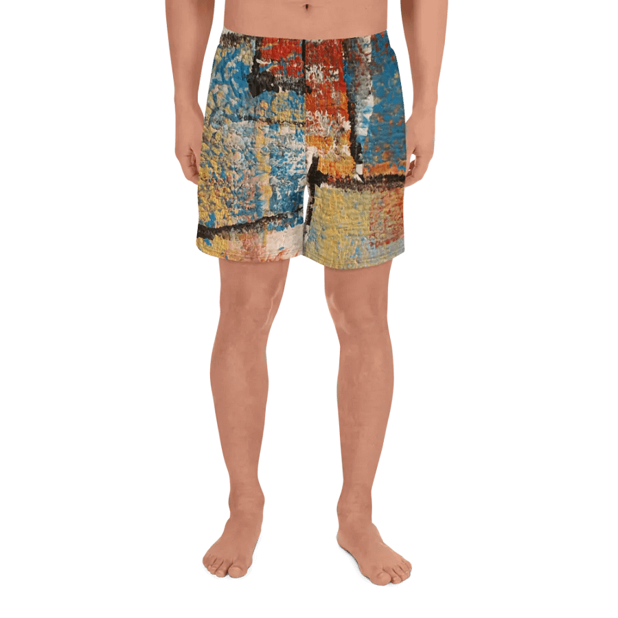abstract original painting print on shorts product image (2)