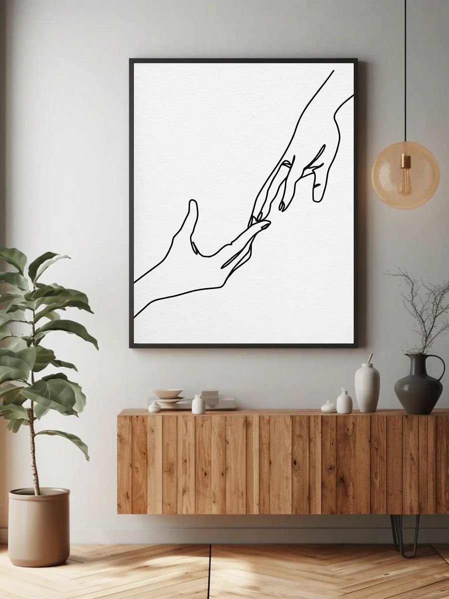 Minimalist Line Art of Hands - Modern Black and White Wall Art, Romantic Couple Decor, Elegant Abstract Print, Minimalist Home Decor product image (5)
