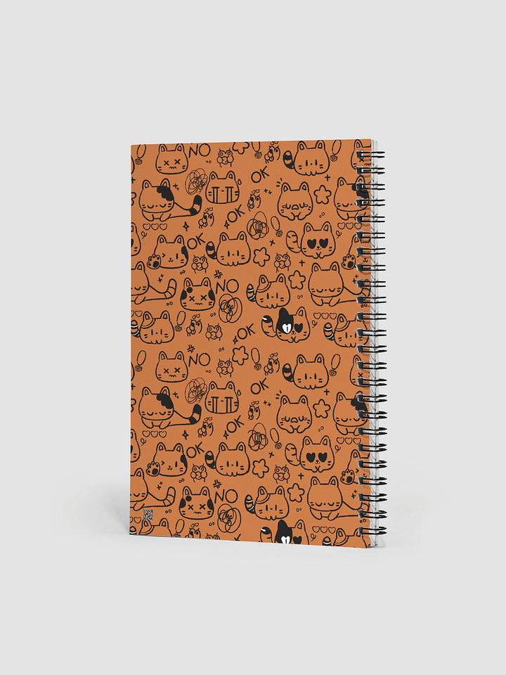 Cute Cat Doodles – Orange Spiral Notebook product image (2)