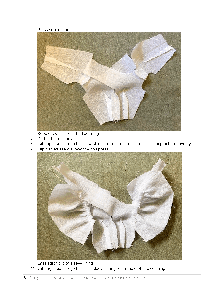 Emma sewing pattern for 12" fashion dolls product image (3)