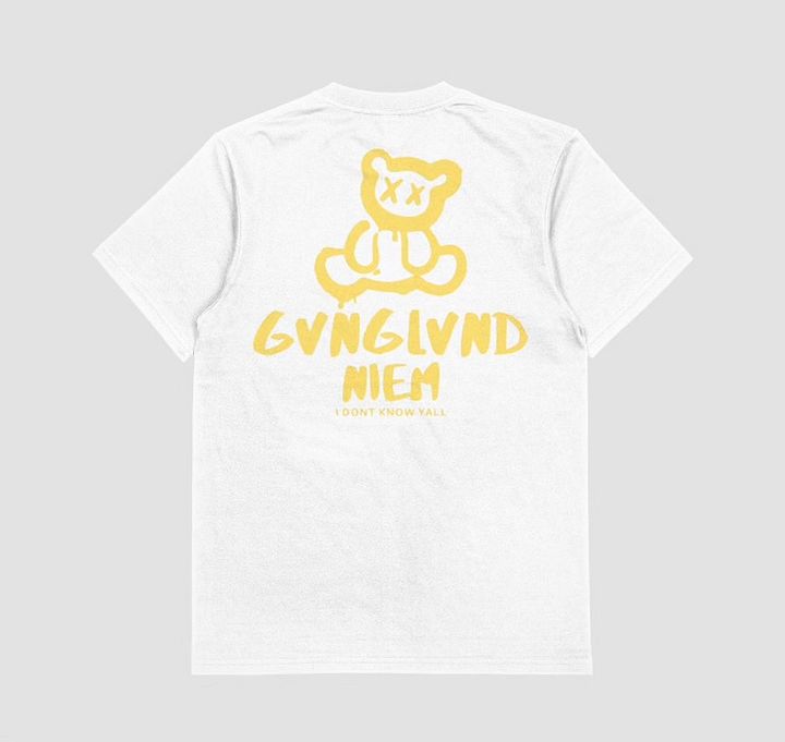 Gvnglvnd Bear tee (white/yellow colorway) product image (2)