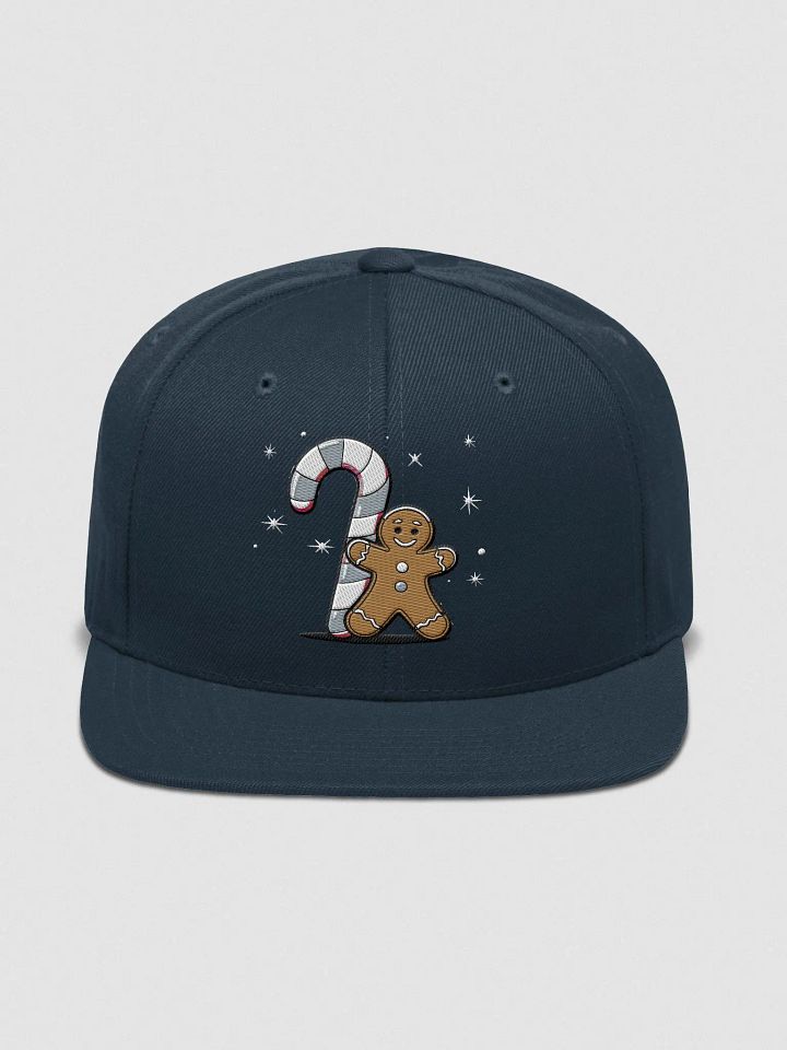Festive Candy Cane & Gingerbread Holiday Collection Snapback Cap product image (1)
