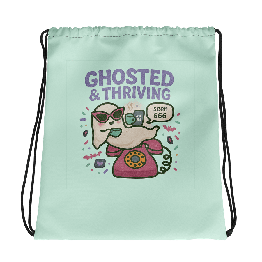 Ghosted & Thriving All-Over Drawstring Bag product image (1)