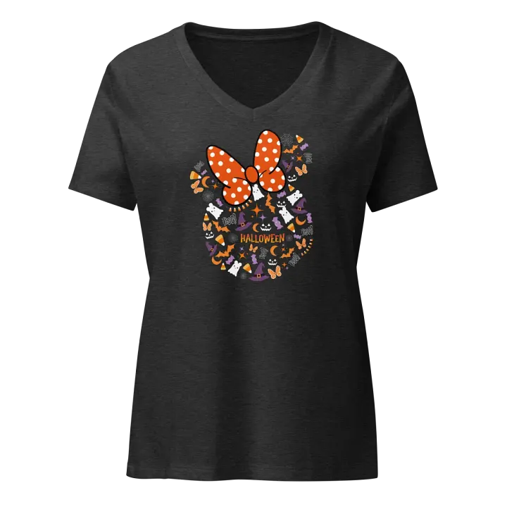 Disney Halloween Minnie Mouse Mosaic V-Neck Tee product image (3)