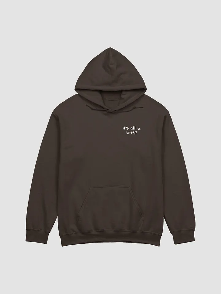 “It’s all a bit!!!” (sm. white design) classic hoodie product image (14)