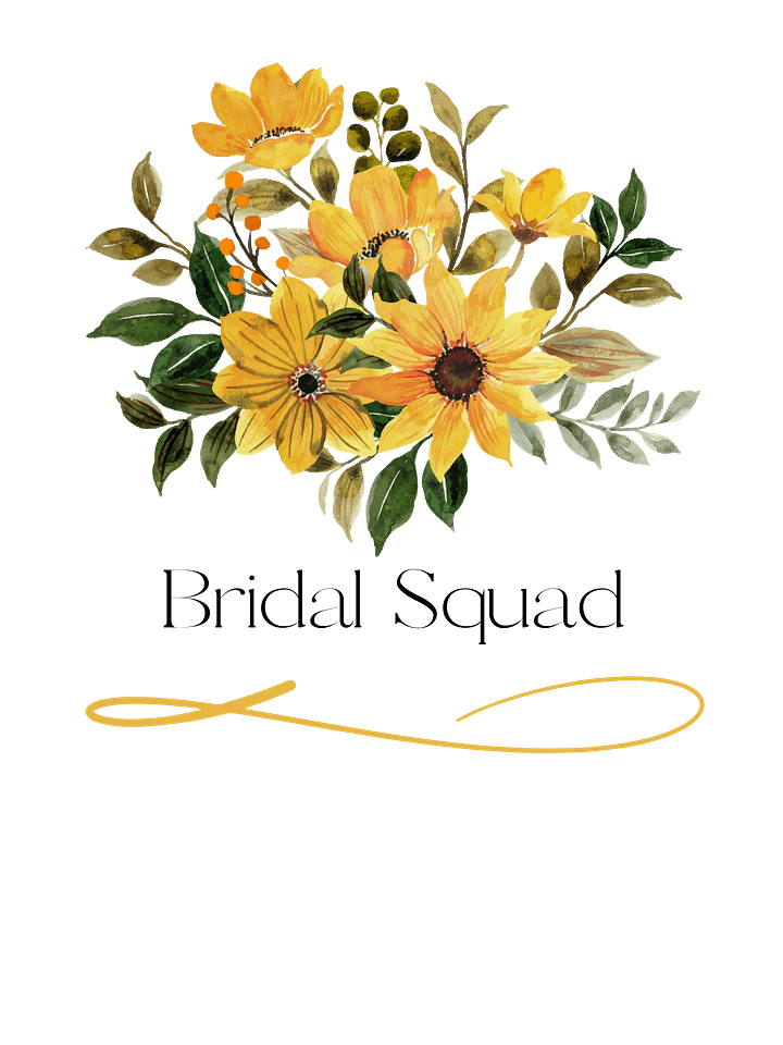 Bridal Squad T-Shirt 004 Yellow Wild Flowers Logo Dress product image (2)