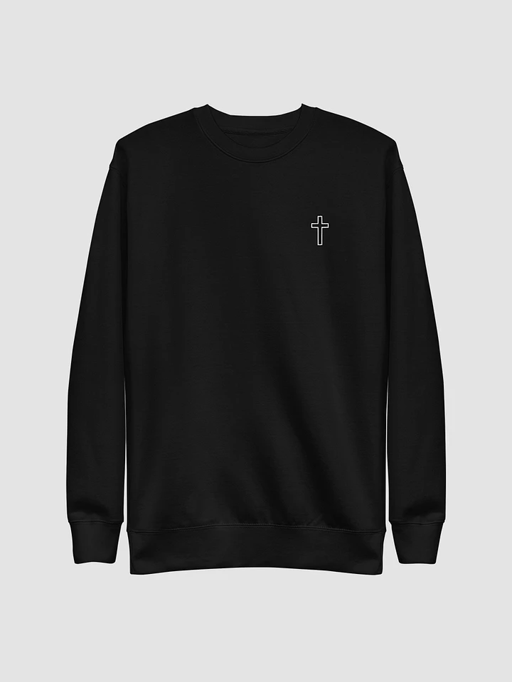 Simple Cross Embroidered Black Crewneck product image (1)