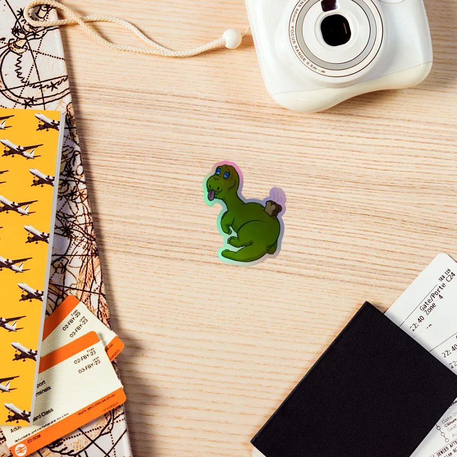 404 Toaster Dino Sticker (Holo) product image (5)